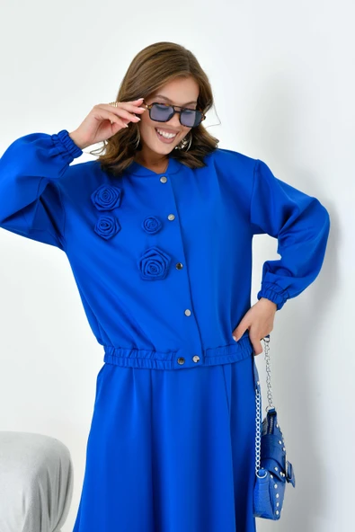 FTZ Women Kadın Scuba Takım  Saks Mavi 30913 - Resim 6