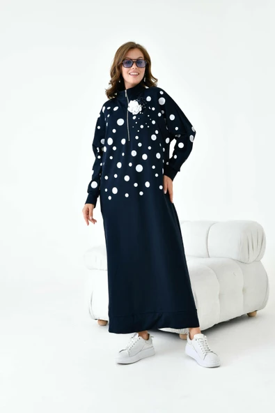 FTZ Women Kadın İki İp Elbise  Lacivert 30902 - Resim 6