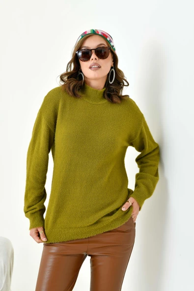 FTZ Women Kadın Basic Kazak Koyu Yeşil 20878 - 4