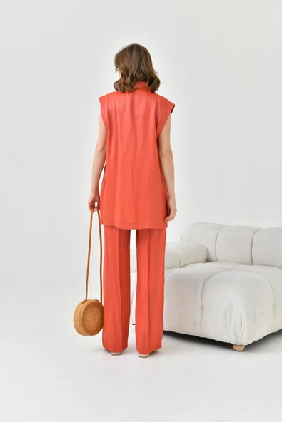 FTZ Women Kadın Yelekli Takım  Taba 30783 - Resim 7