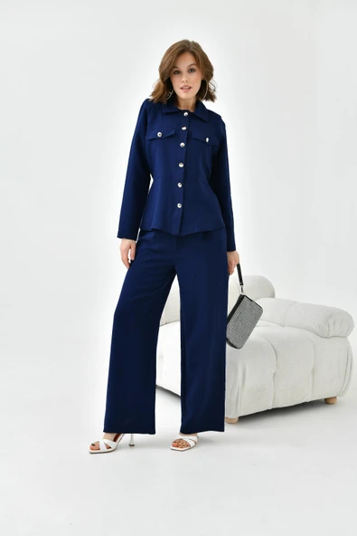 FTZ Women Kadın Pantolonlu Takım  Lacivert 30727 - Resim 6