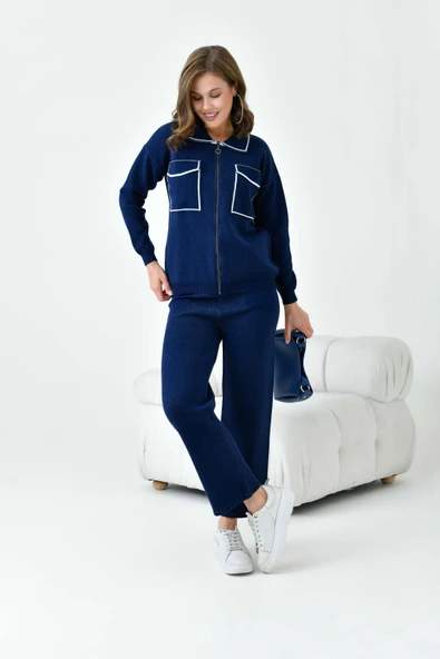 FTZ Women Kadın Çizgili İkili Takım  Lacivert 20664 - 4