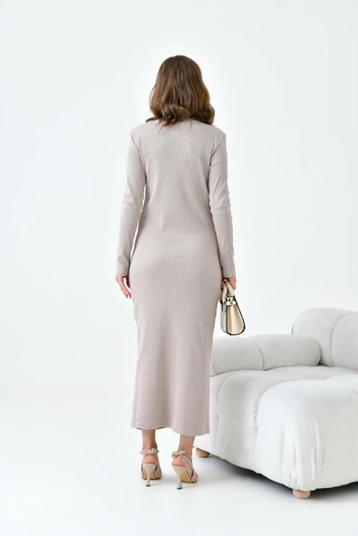 FTZ Women Kadın Kaşkorse Elbise  Taş 30901 - Resim 7