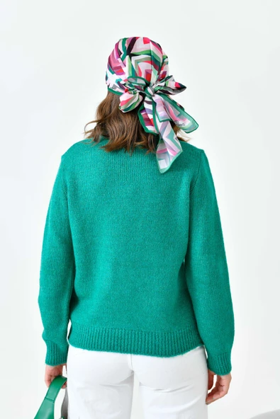 FTZ Women Kadın Boncuk İşlemeli Kazak  Benetton 20741 - Resim 7