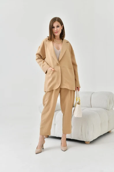 FTZ Women Kadın Begonya Ceketli Takım  Beige 30777 ürün görseli 1