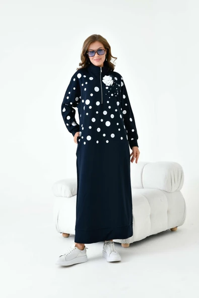 FTZ Women Kadın İki İp Elbise  Lacivert 30902 - Resim 4