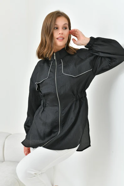 FTZ Women Kadın Organze Cap  Siyah 30854 - Resim 2