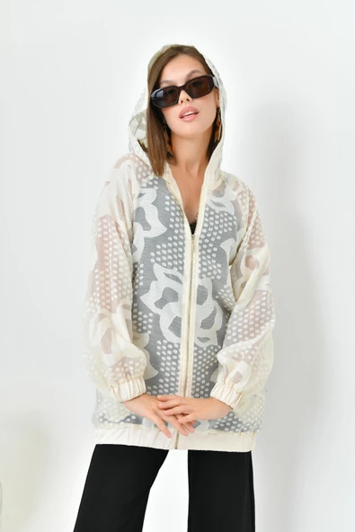 FTZ Women Kadın Kesme Jakar Cap  Beige 30845 - 3