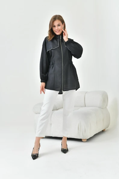 FTZ Women Kadın Organze Cap  Siyah 30854 - Resim 5