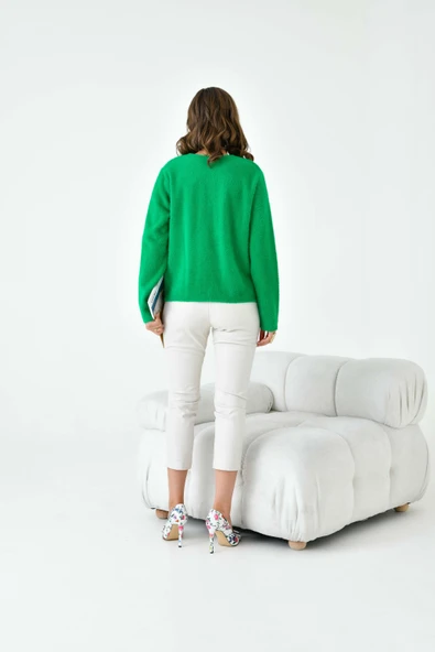 FTZ Women Kadın Düğme Detaylı Sakal Hırka  Yeşil 20843 - 7