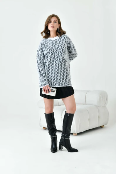 FTZ Women Kadın Çizgi Detaylı Kazak  Ekru 20744 ürün görseli