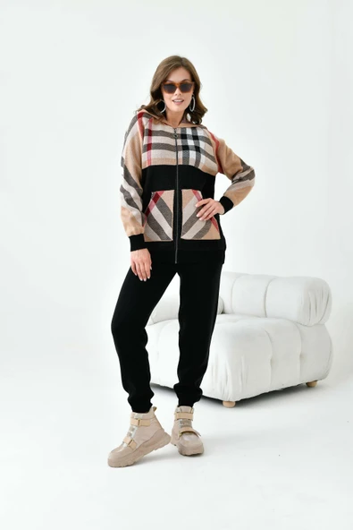 FTZ Women Kadın İkili Triko Takım  Siyah 20696 - Resim 5