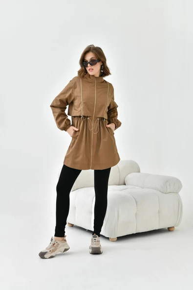 FTZ Women Kadın Paraşüt Kap  Kahve 30743 - 6