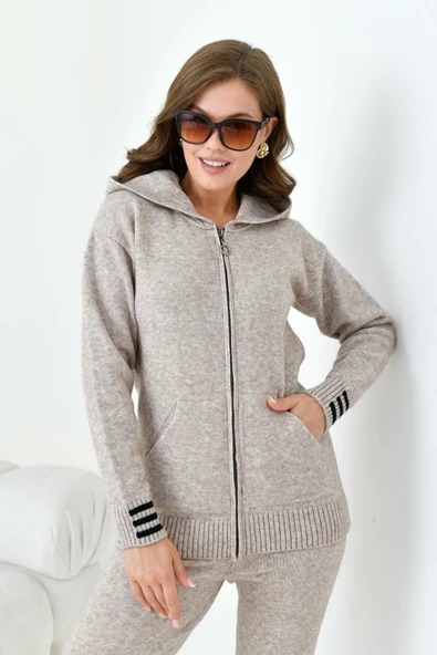 FTZ Women Kadın Çizgi Detaylı İkili Takım  Taş 20661 - Resim 5