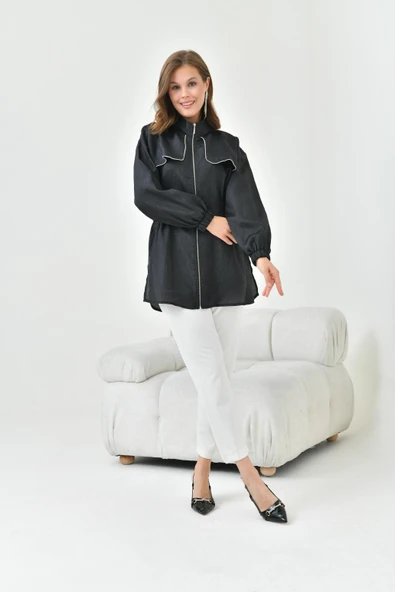 FTZ Women Kadın Organze Cap  Siyah 30854 - Resim 6