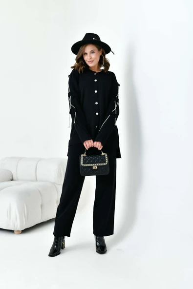 FTZ Women Kadın Kol Detaylı İkili Takım  Siyah 20717 ürün görseli