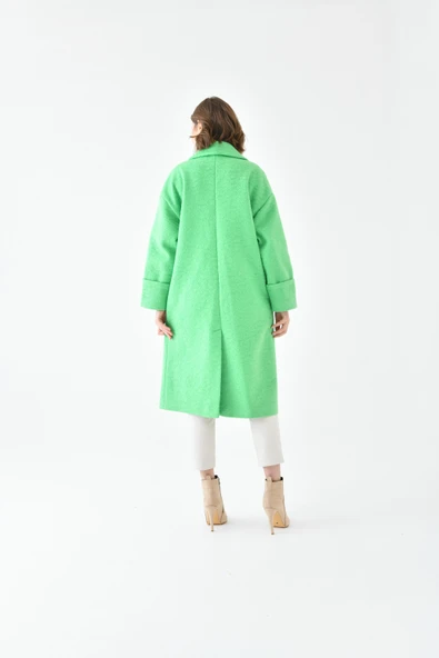 FTZ Women Kadın Kravuze Kaşe Kaban  Benetton 30642 - Resim 6