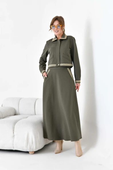 FTZ Women Kadın İki İp Taşlı Takım  Haki 30925 - 4