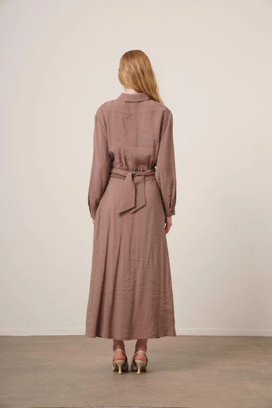 FTZ Women Kadın Modal Etekli Takım  Vizon 30714 - Resim 6