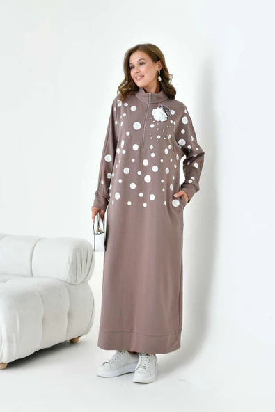 FTZ Women Kadın İki İp Elbise  Kahve 30902 - Resim 2