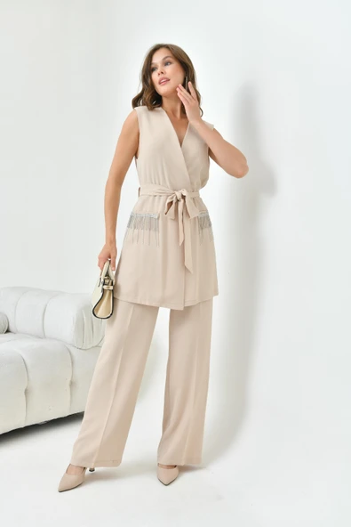FTZ Women Kadın Yelekli Takım  Beige 30823 - 6