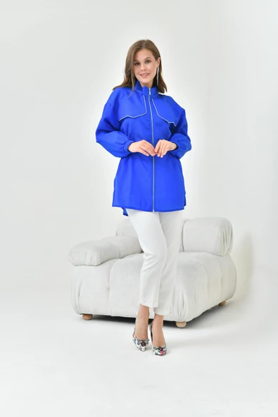 Kadın Organze Cap Saks Mavi 30854 - 3