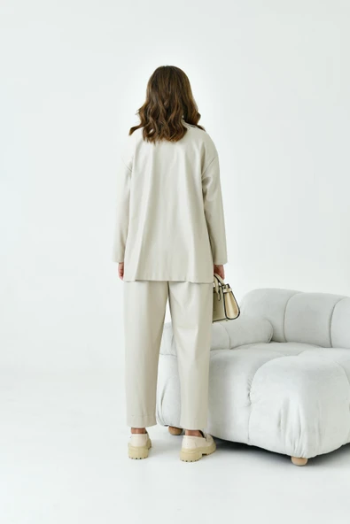 FTZ Women Kadın  Deri Takım  Beige 30919 - Resim 7