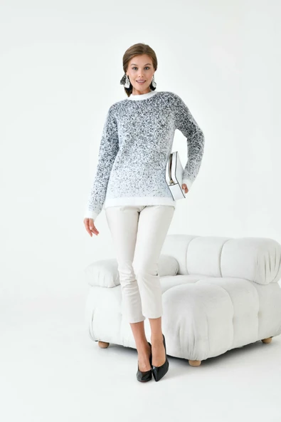 FTZ Women Kadın Geçişli Kazak  Ekru 20942 - Resim 4