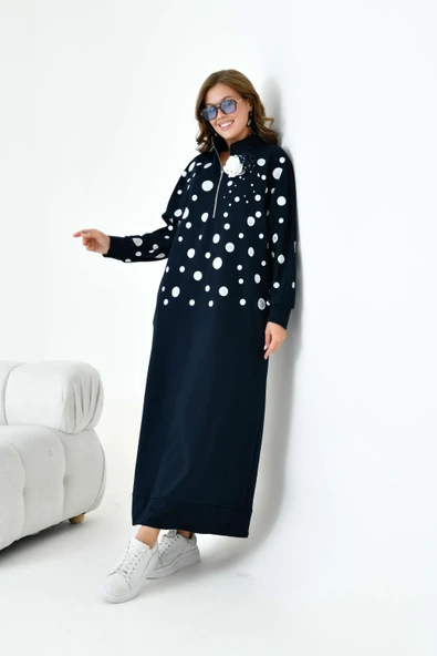 FTZ Women Kadın İki İp Elbise  Lacivert 30902 - Resim 2