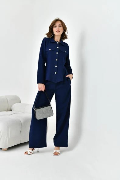 FTZ Women Kadın Pantolonlu Takım  Lacivert 30727 - Resim 2
