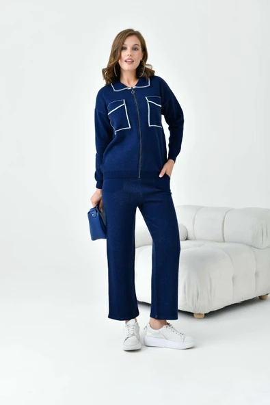 FTZ Women Kadın Çizgili İkili Takım  Lacivert 20664 - 5