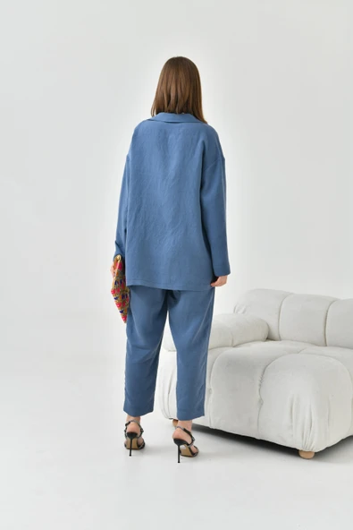 FTZ Women Kadın Begonya Ceketli Takım  İndigo 30777 - Resim 7