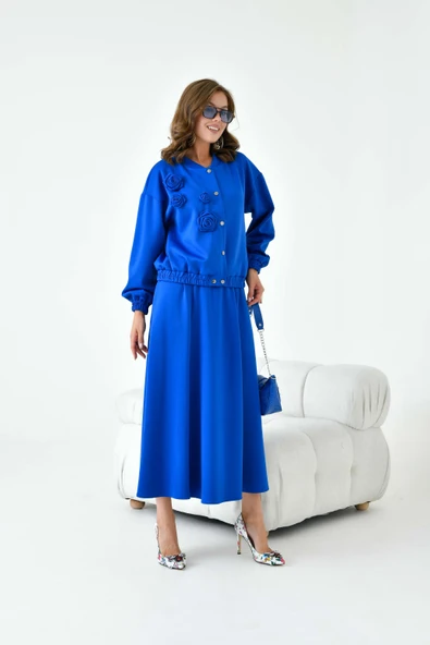 FTZ Women Kadın Scuba Takım  Saks Mavi 30913 - Resim 5