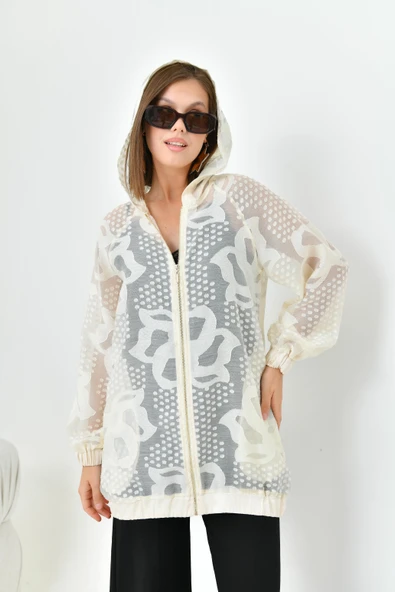 FTZ Women Kadın Kesme Jakar Cap  Beige 30845 - 4