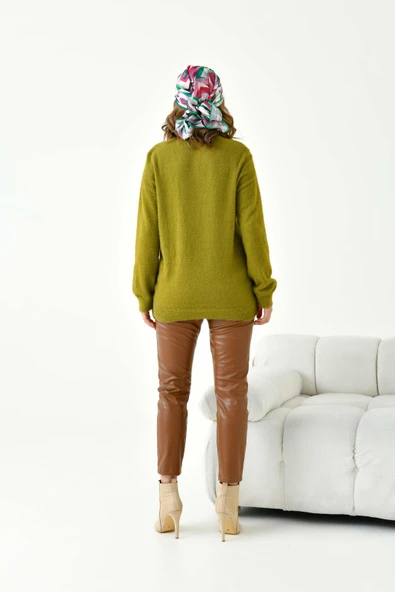 FTZ Women Kadın Basic Kazak  Koyu Yeşil 20878 - 7