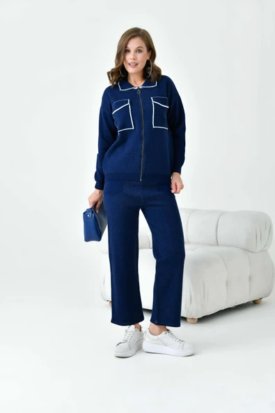 FTZ Women Kadın Çizgili İkili Takım  Lacivert 20664 - 6