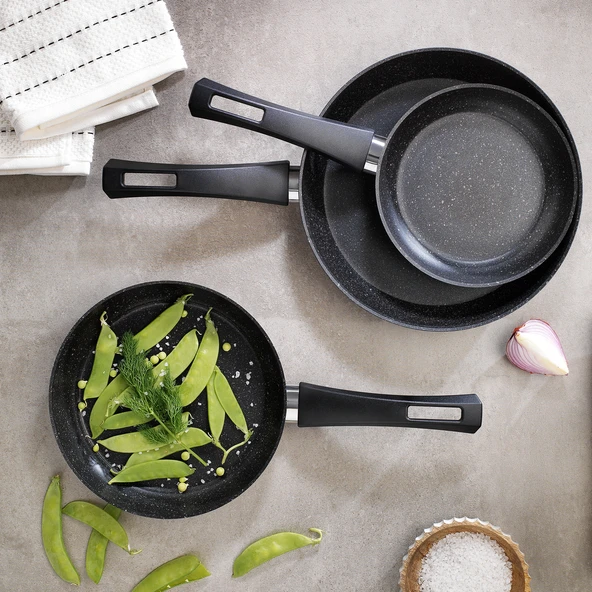 Schafer Black Stone 3 lü Tava Seti 18 Cm+22 Cm+26 Cm-Siyah - 2