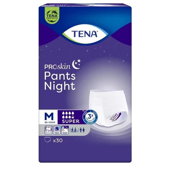 Tena Proskin Pants Night Emici Külot Orta Boy M 30'lu Hasta Bezi - 1