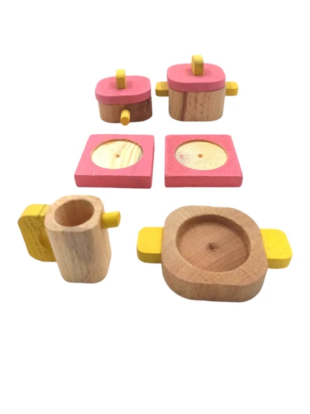 Popşeker Minik Şeflerin Tam Donanımlı Mutfağı: Ahşap Oyuncak Minyatür Komple Mutfak Ekipmanları Seti - 4