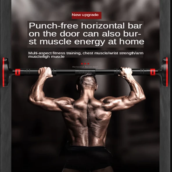 Vidasız 94-125CM Kapı Barı Koridor Barfiksi Barfix Spor Aleti Demiri Barfiks Çubuğu - 3