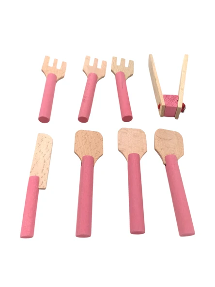 Popşeker Minik Şeflerin Tam Donanımlı Mutfağı: Ahşap Oyuncak Minyatür Komple Mutfak Ekipmanları Seti - 5