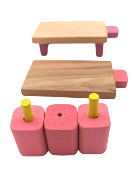 Popşeker Minik Şeflerin Tam Donanımlı Mutfağı: Ahşap Oyuncak Minyatür Komple Mutfak Ekipmanları Seti - 2