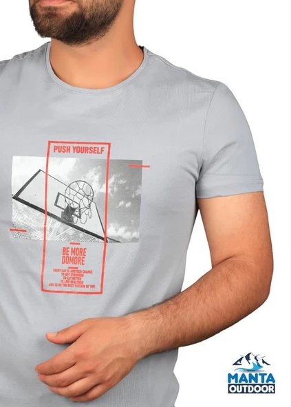Manta MNT 2406 S. Yaka Pota Baskılı Erkek T-Shirt - 4
