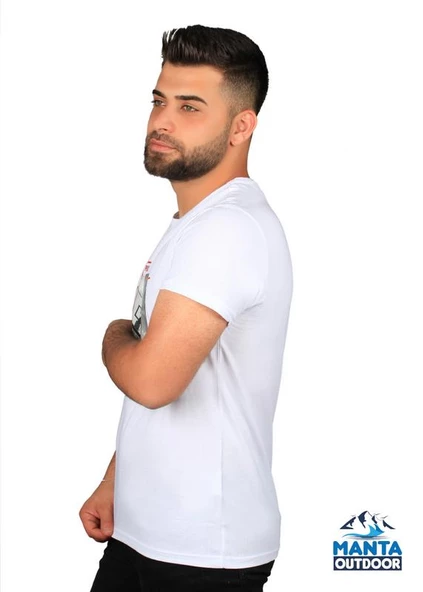 Manta MNT 2406 S. Yaka Pota Baskılı Erkek T-Shirt - Resim 3