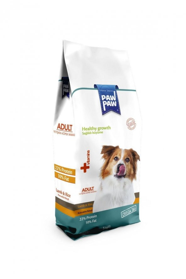 Paw Paw Kuzulu Pirinçli Yetişkin Köpek Maması-3kg