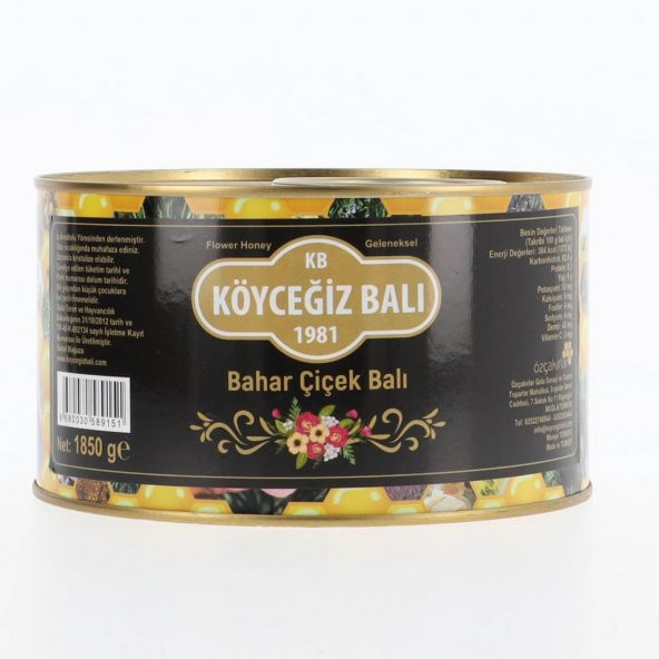 Kb Köyceğiz Balı Bahar Çiçek Balı 1850 G Teneke