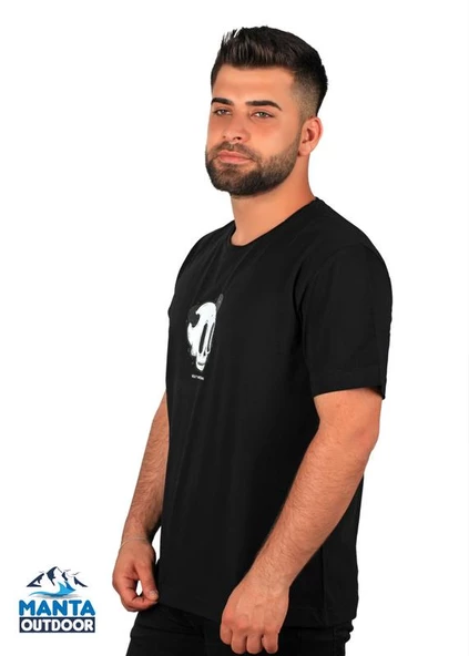 Manta MNT 2307-1 Kuru Kafa Baskılı Erkek T-Shirt - Resim 3