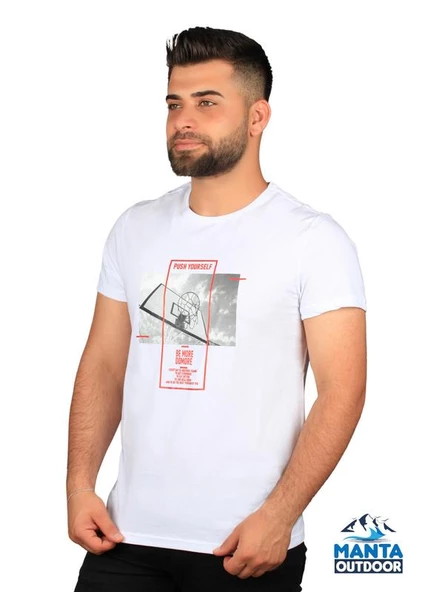 Manta MNT 2406 S. Yaka Pota Baskılı Erkek T-Shirt - Resim 2