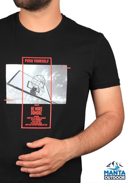 Manta MNT 2406 S. Yaka Pota Baskılı Erkek T-Shirt - 5