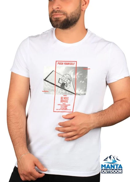 Manta MNT 2406 S. Yaka Pota Baskılı Erkek T-Shirt - Resim 4